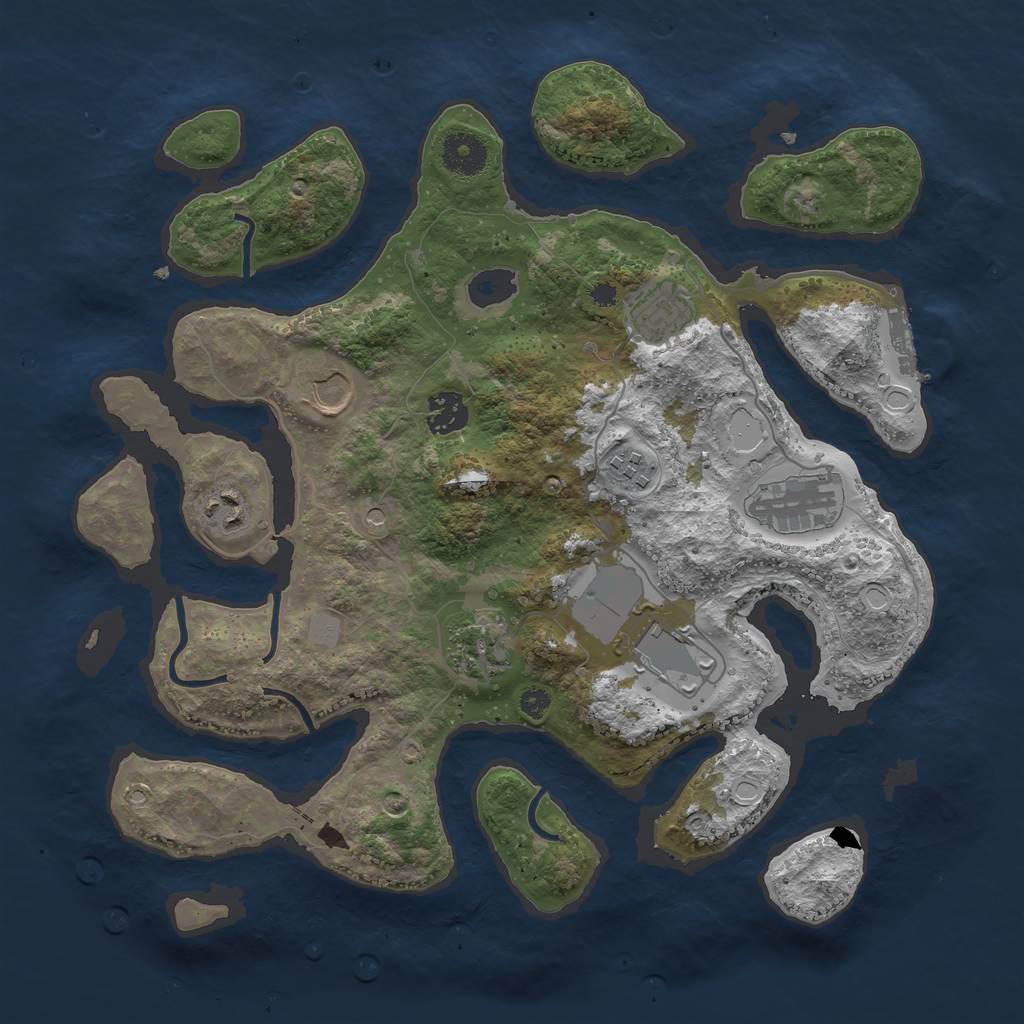 Rust Map: Procedural Map, Size: 3550, Seed: 392157, 15 Monuments