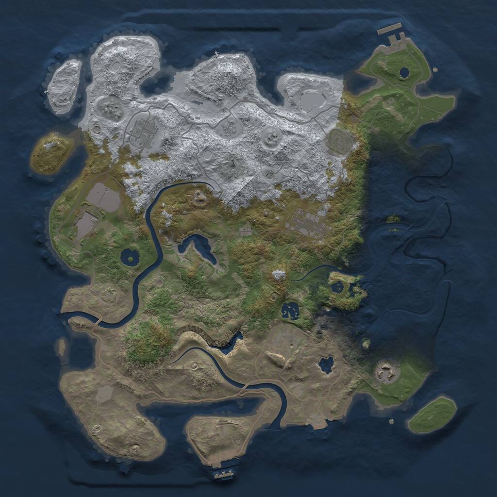 Rust Map: Procedural Map, Size: 4000, Seed: 419464, 14 Monuments