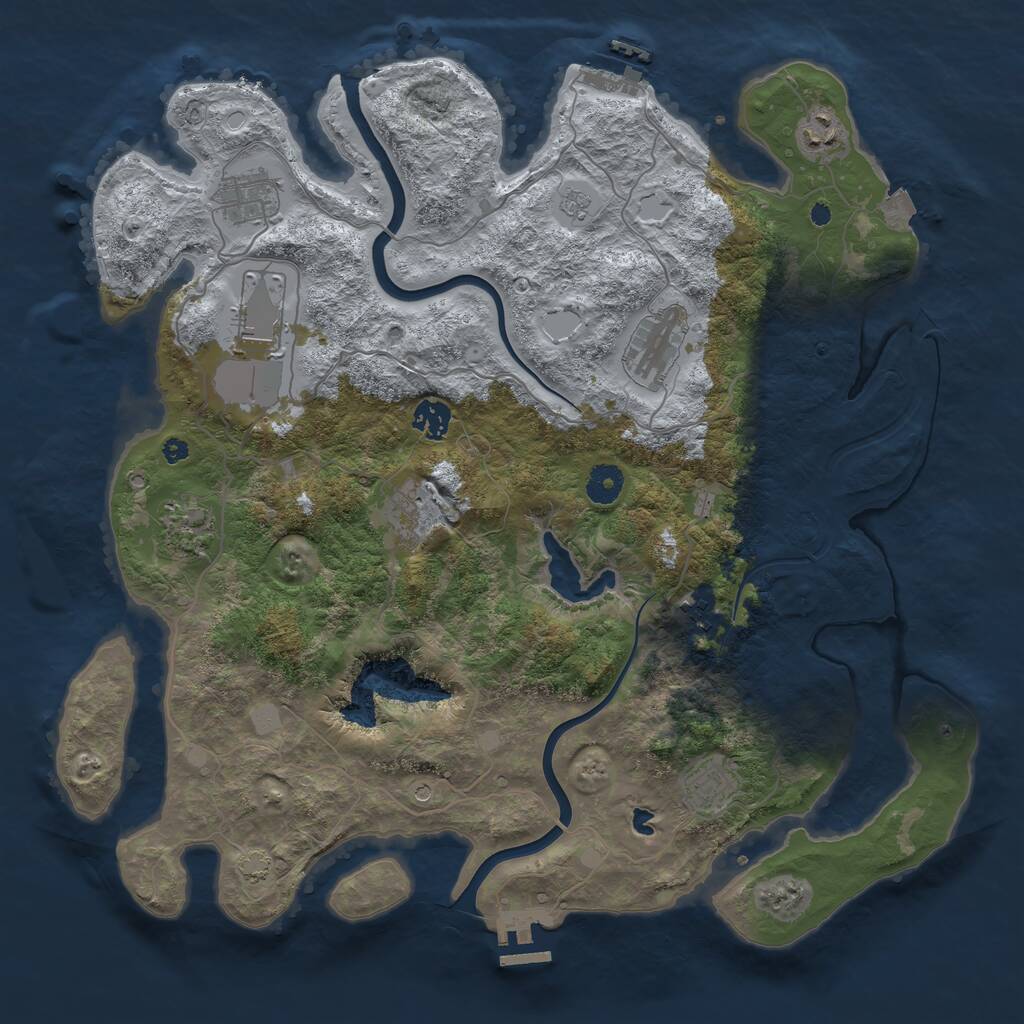 Rust Map: Procedural Map, Size: 4000, Seed: 7289100, 15 Monuments