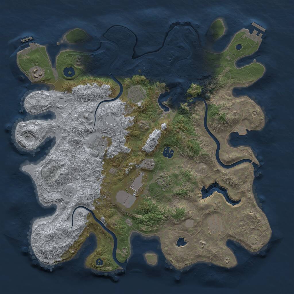 Rust Map: Procedural Map, Size: 4000, Seed: 211388, 14 Monuments