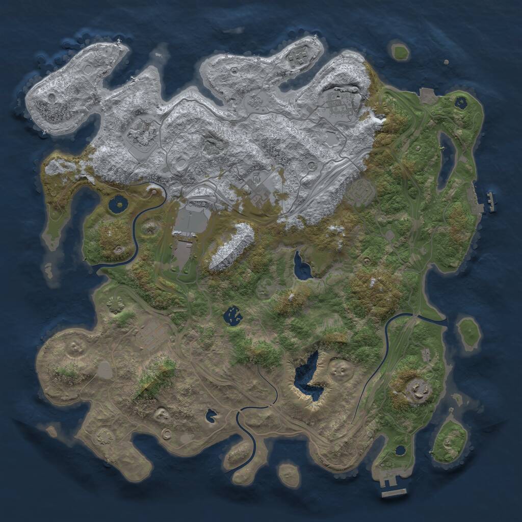 Rust Map: Procedural Map, Size: 4250, Seed: 1234, 15 Monuments