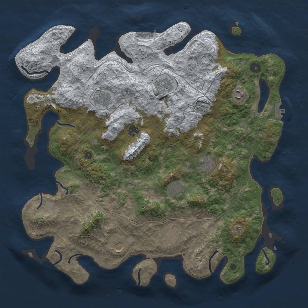 Rust Map: Procedural Map, Size: 4250, Seed: 1234, 18 Monuments