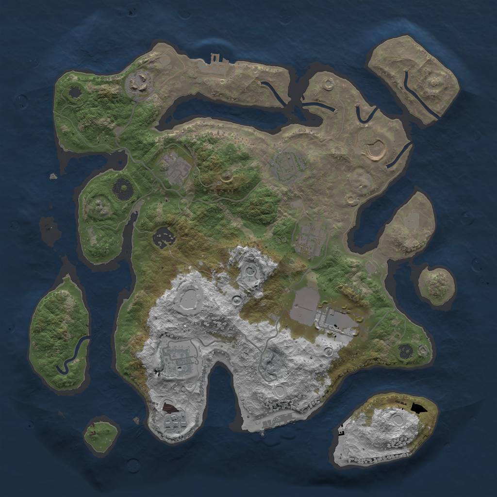 Rust Map: Procedural Map, Size: 3550, Seed: 937184, 17 Monuments