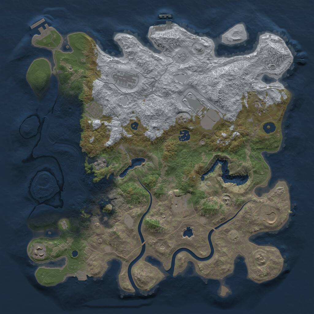 Rust Map: Procedural Map, Size: 4000, Seed: 70605, 16 Monuments