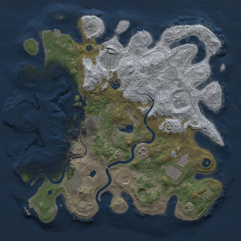 Rust Map: Procedural Map, Size: 4000, Seed: 129112, 15 Monuments