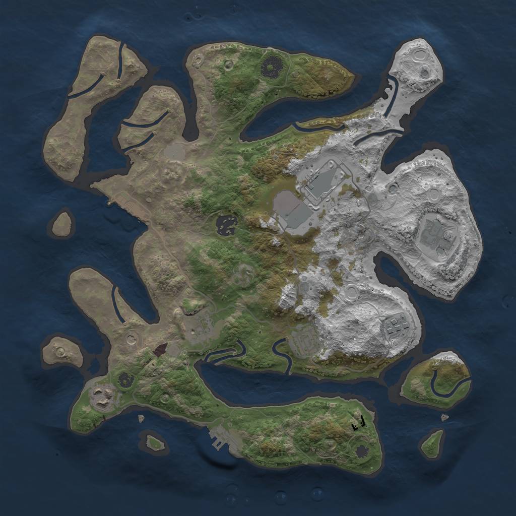 Rust Map: Procedural Map, Size: 3500, Seed: 93, 15 Monuments