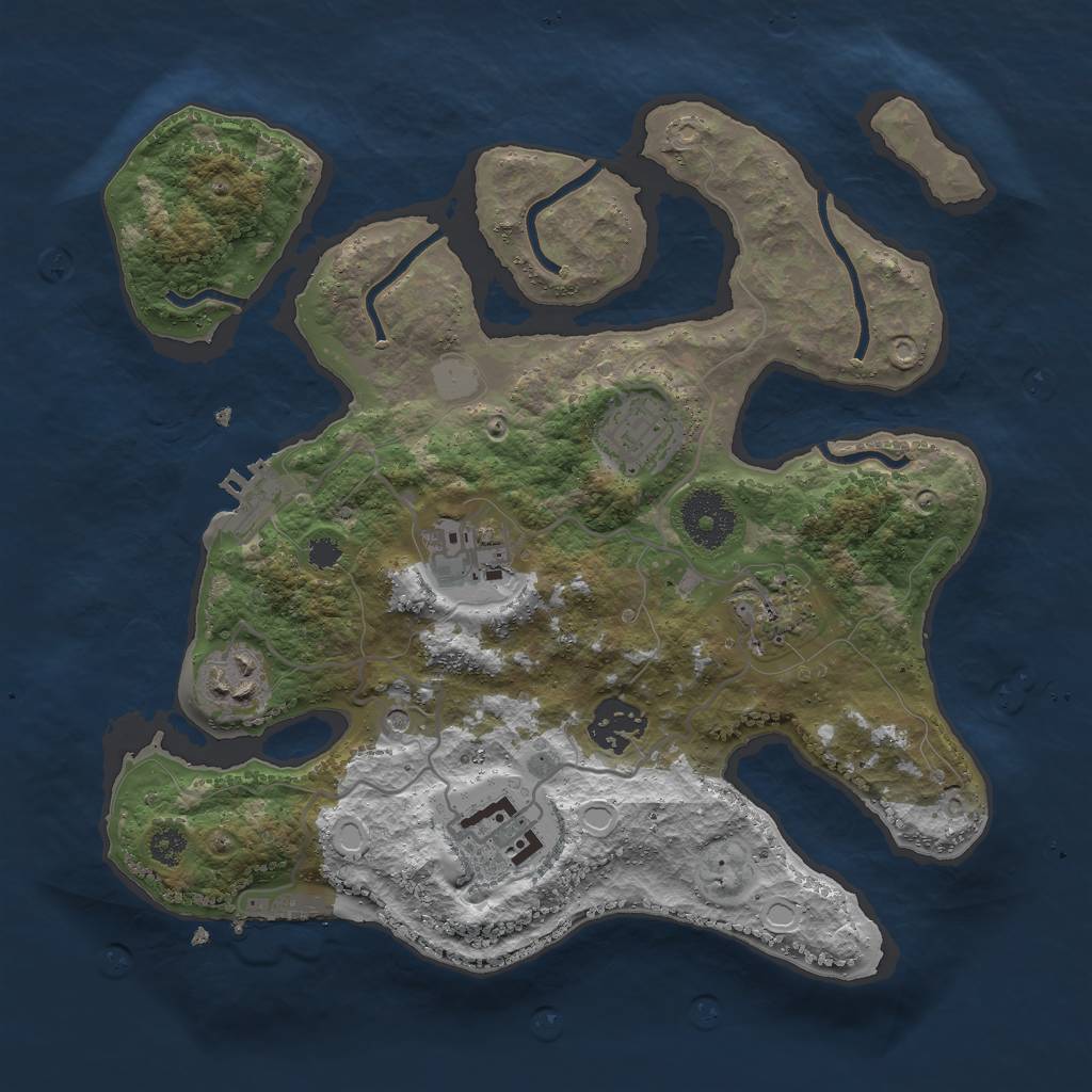 Rust Map: Procedural Map, Size: 3000, Seed: 7751886, 14 Monuments