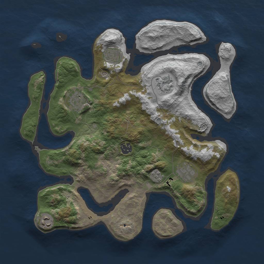 Rust Map: Barren, Size: 3400, Seed: 333, 10 Monuments