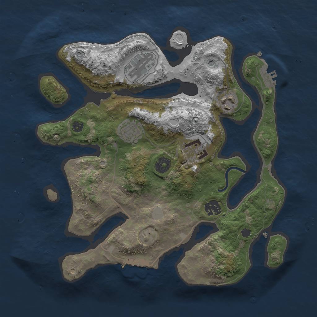 Rust Map: Procedural Map, Size: 3000, Seed: 899590327, 13 Monuments