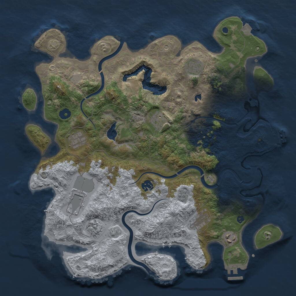 Rust Map: Procedural Map, Size: 4000, Seed: 810241, 15 Monuments