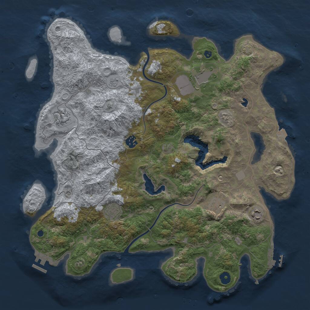 Rust Map: Procedural Map, Size: 4000, Seed: 653077, 12 Monuments