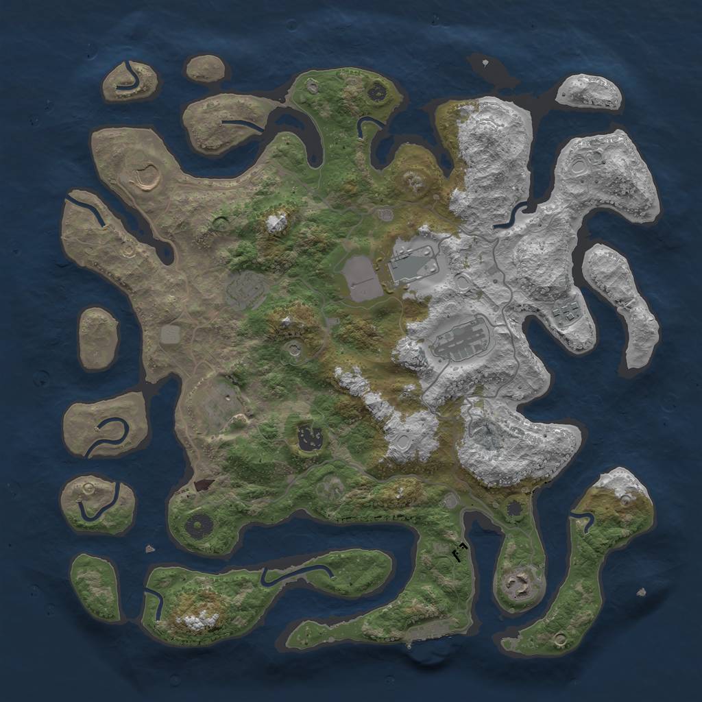 Rust Map: Procedural Map, Size: 4000, Seed: 259657, 15 Monuments