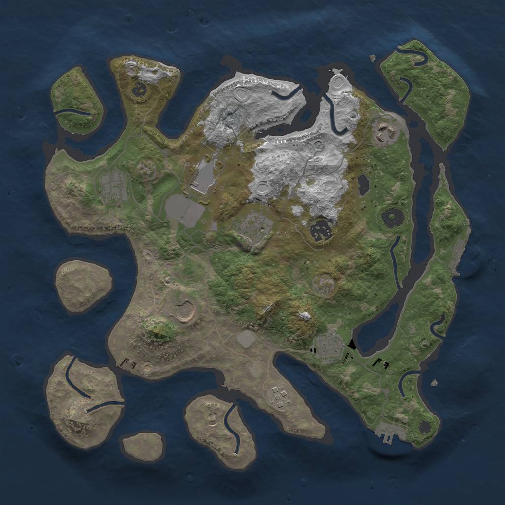 Rust Map: Procedural Map, Size: 3550, Seed: 538785, 16 Monuments