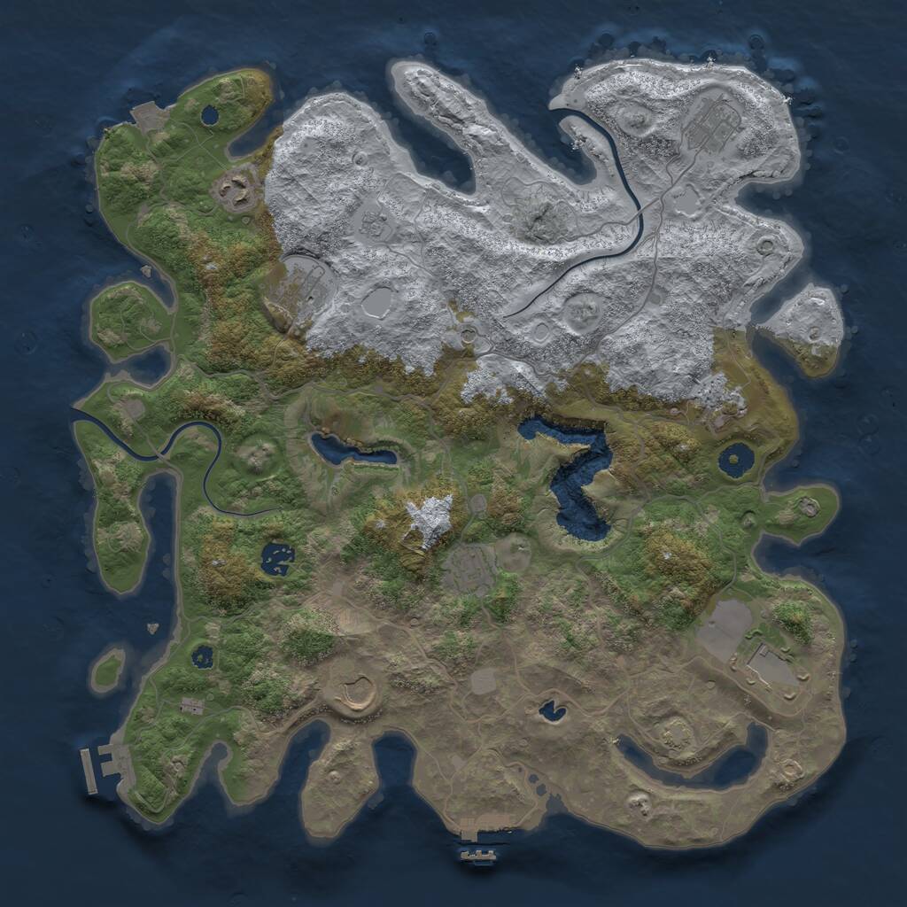 Rust Map: Procedural Map, Size: 4000, Seed: 74817, 14 Monuments