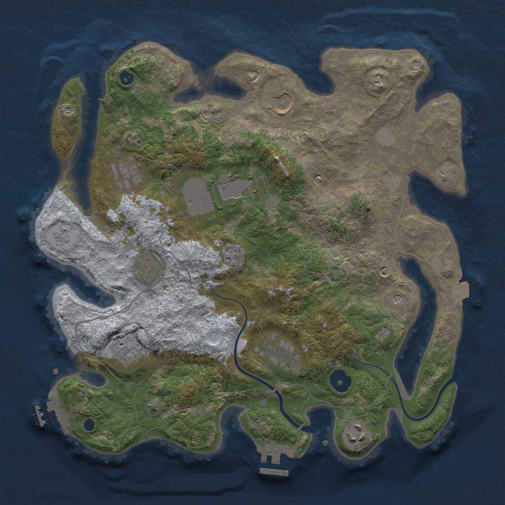 Rust Map: Procedural Map, Size: 3550, Seed: 224871, 14 Monuments