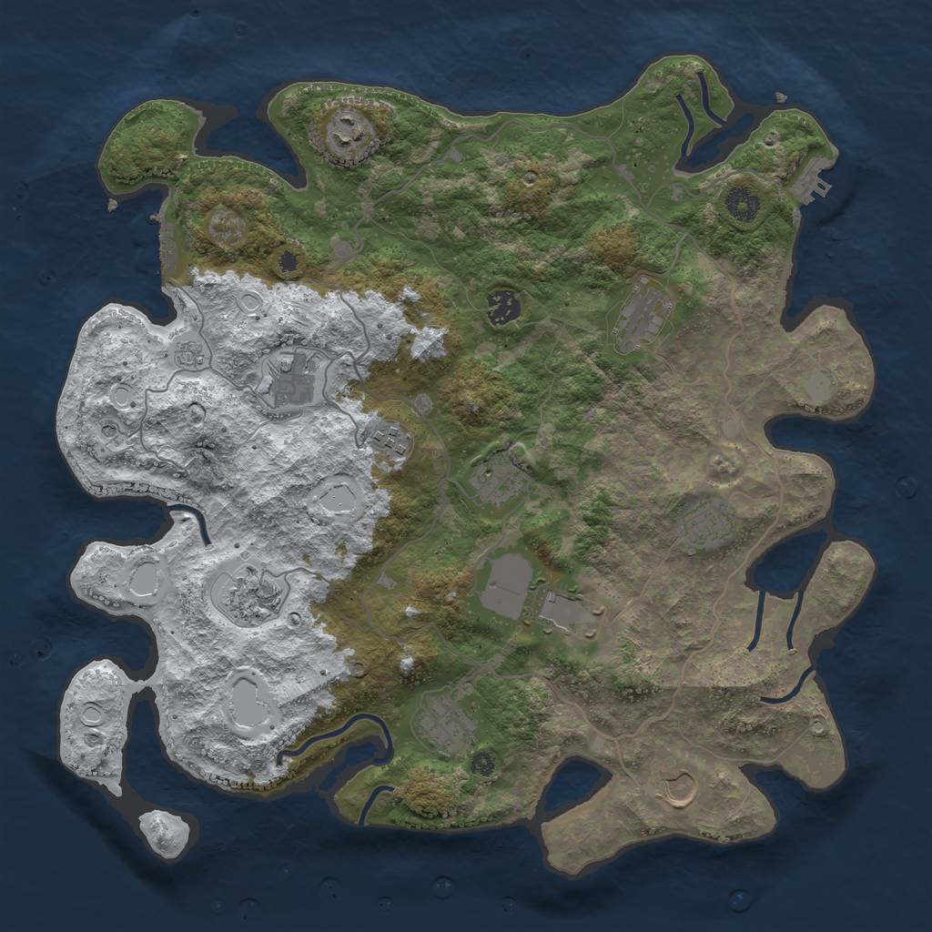 Rust Map: Procedural Map, Size: 4000, Seed: 514, 20 Monuments