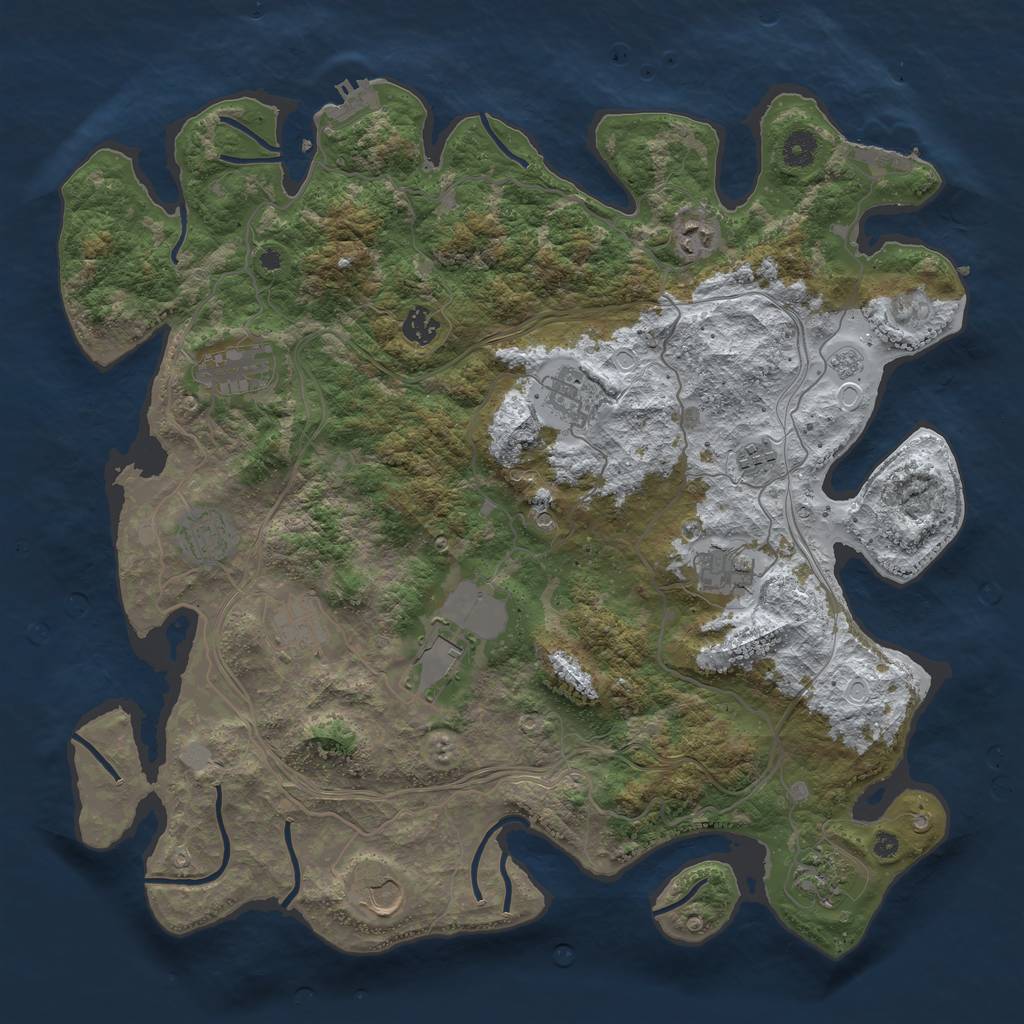Rust Map: Procedural Map, Size: 4250, Seed: 27295, 20 Monuments