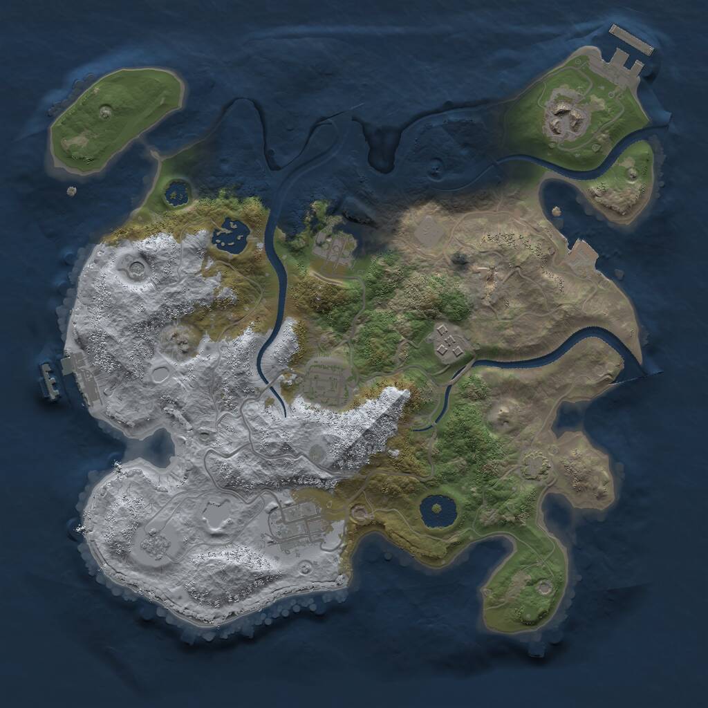 Rust Map: Procedural Map, Size: 3000, Seed: 641193067, 12 Monuments