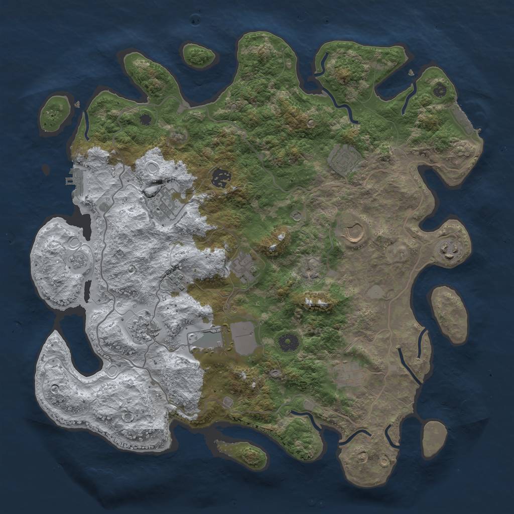 Rust Map: Procedural Map, Size: 4000, Seed: 403066, 19 Monuments