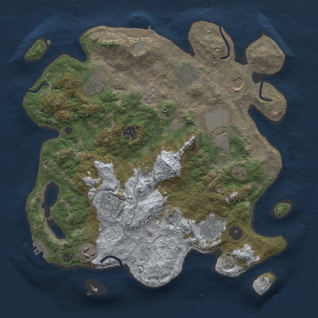 Rust Map: Procedural Map, Size: 3500, Seed: 137, 18 Monuments