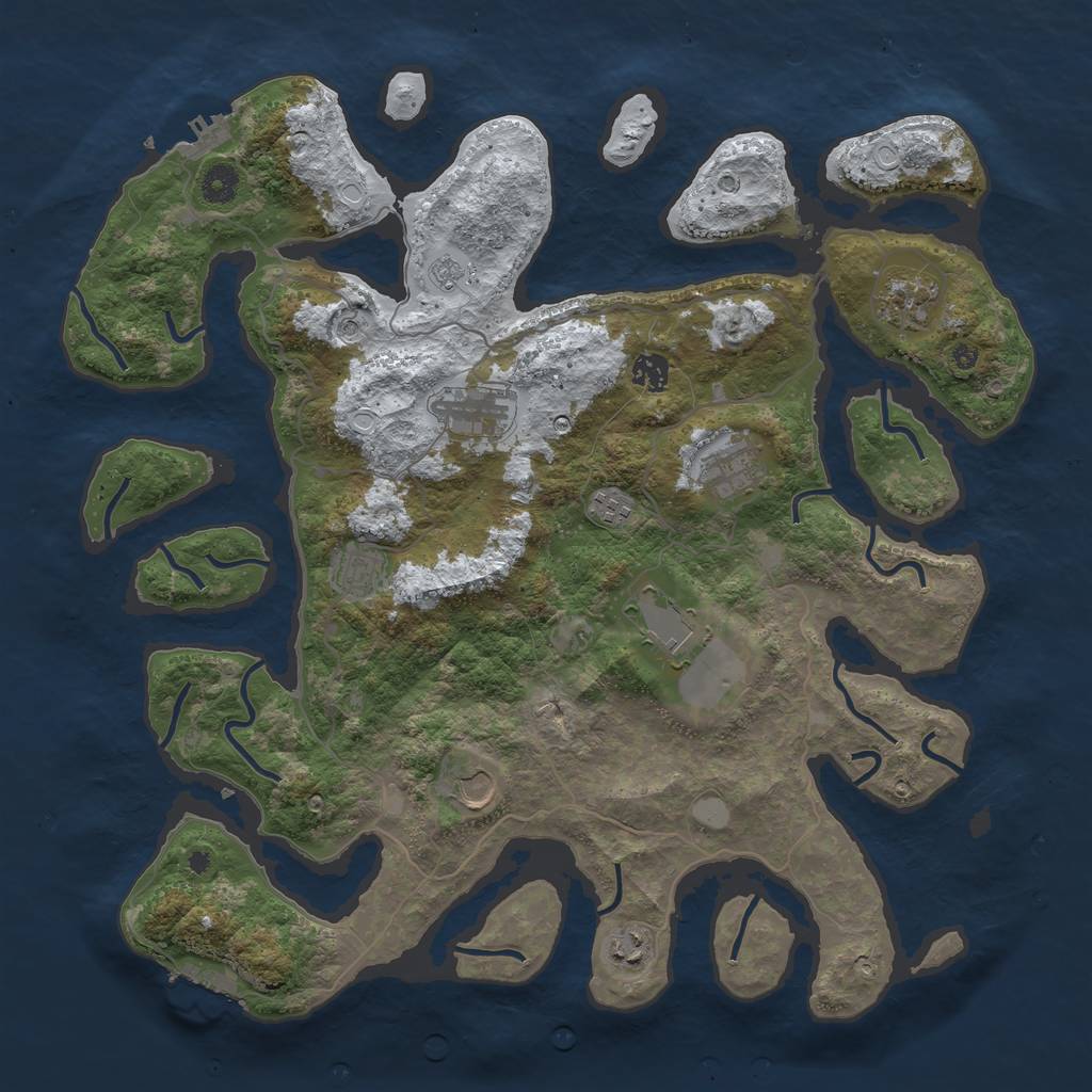 Rust Map: Procedural Map, Size: 4250, Seed: 952130031, 18 Monuments