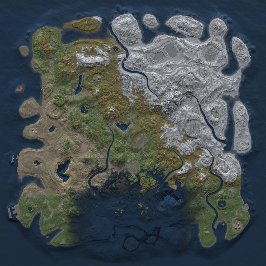 Rust Map: Procedural Map, Size: 5000, Seed: 80340411, 16 Monuments