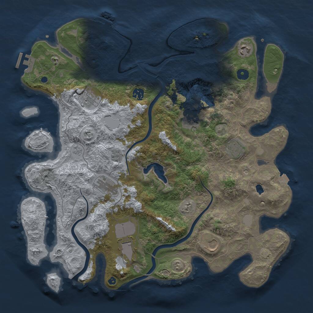 Rust Map: Procedural Map, Size: 4000, Seed: 743593, 15 Monuments