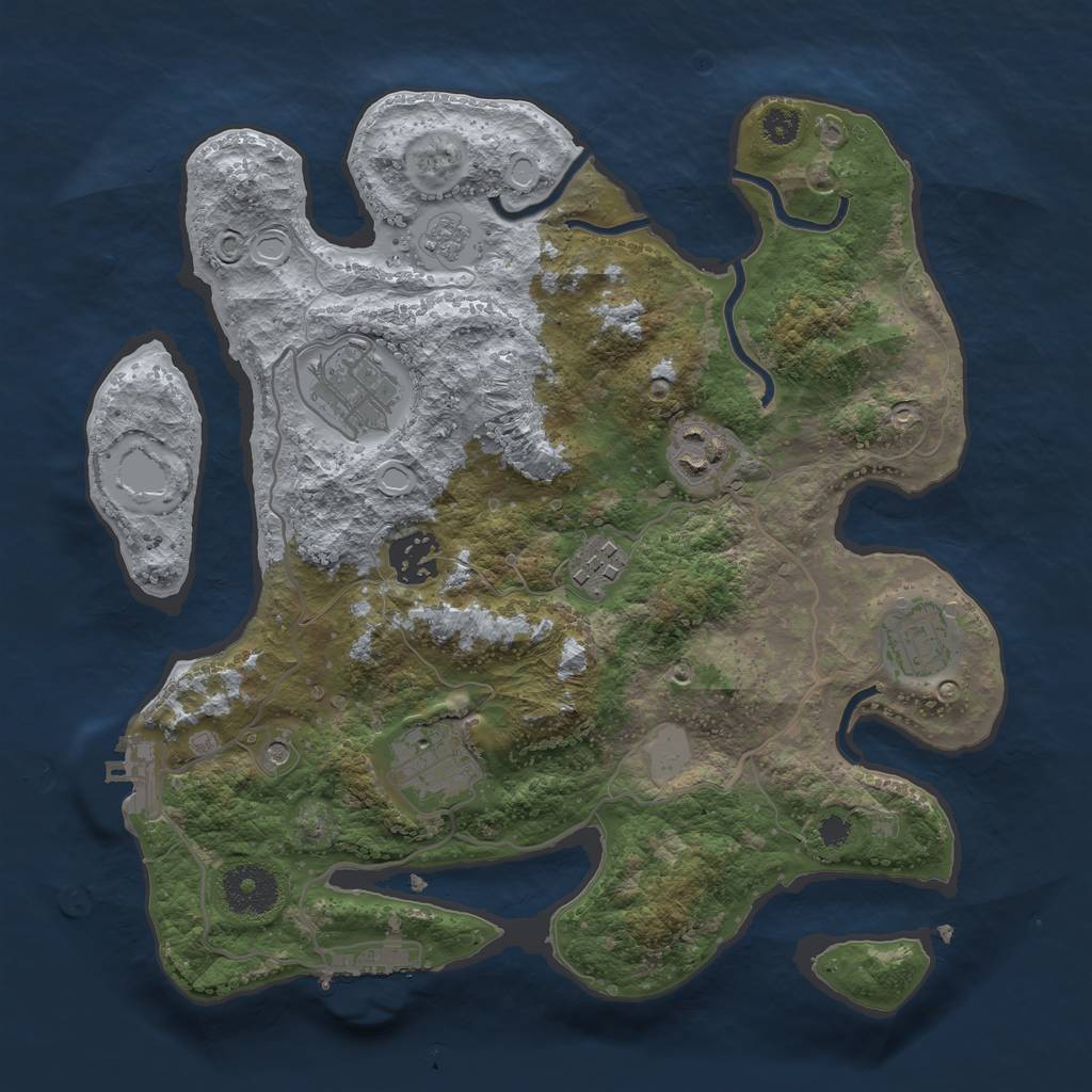 Rust Map: Procedural Map, Size: 3100, Seed: 434142, 15 Monuments