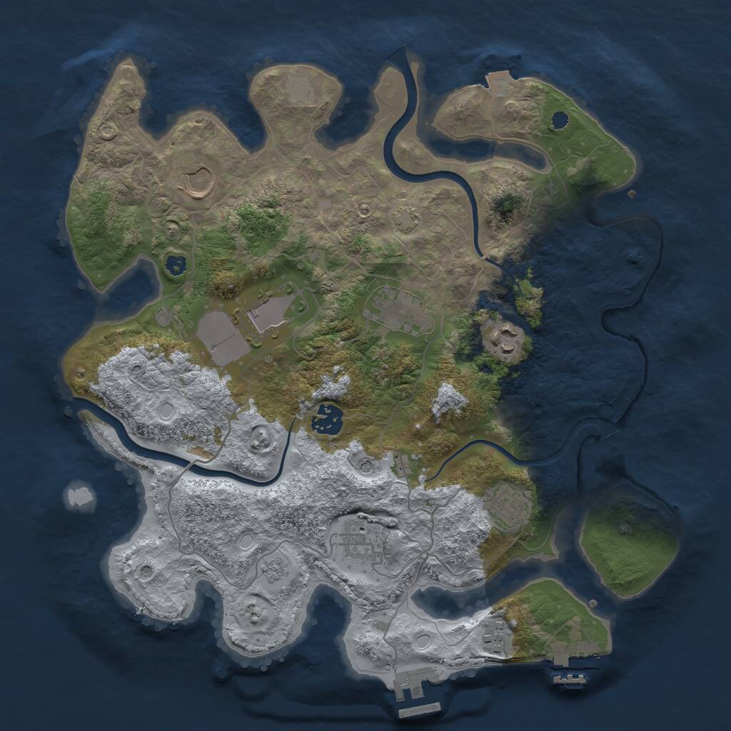 Rust Map: Procedural Map, Size: 3500, Seed: 357543, 14 Monuments