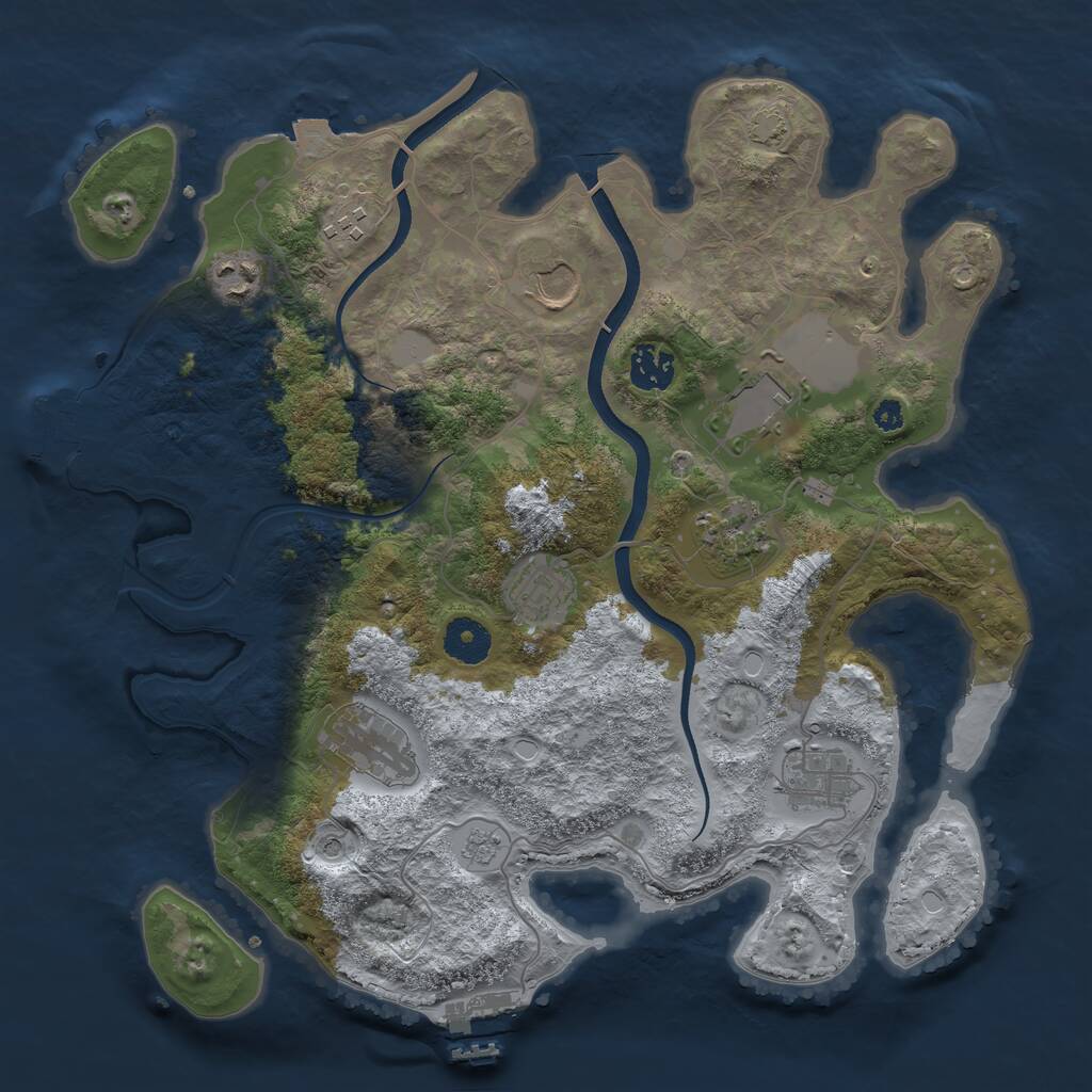 Rust Map: Procedural Map, Size: 3550, Seed: 348547, 15 Monuments