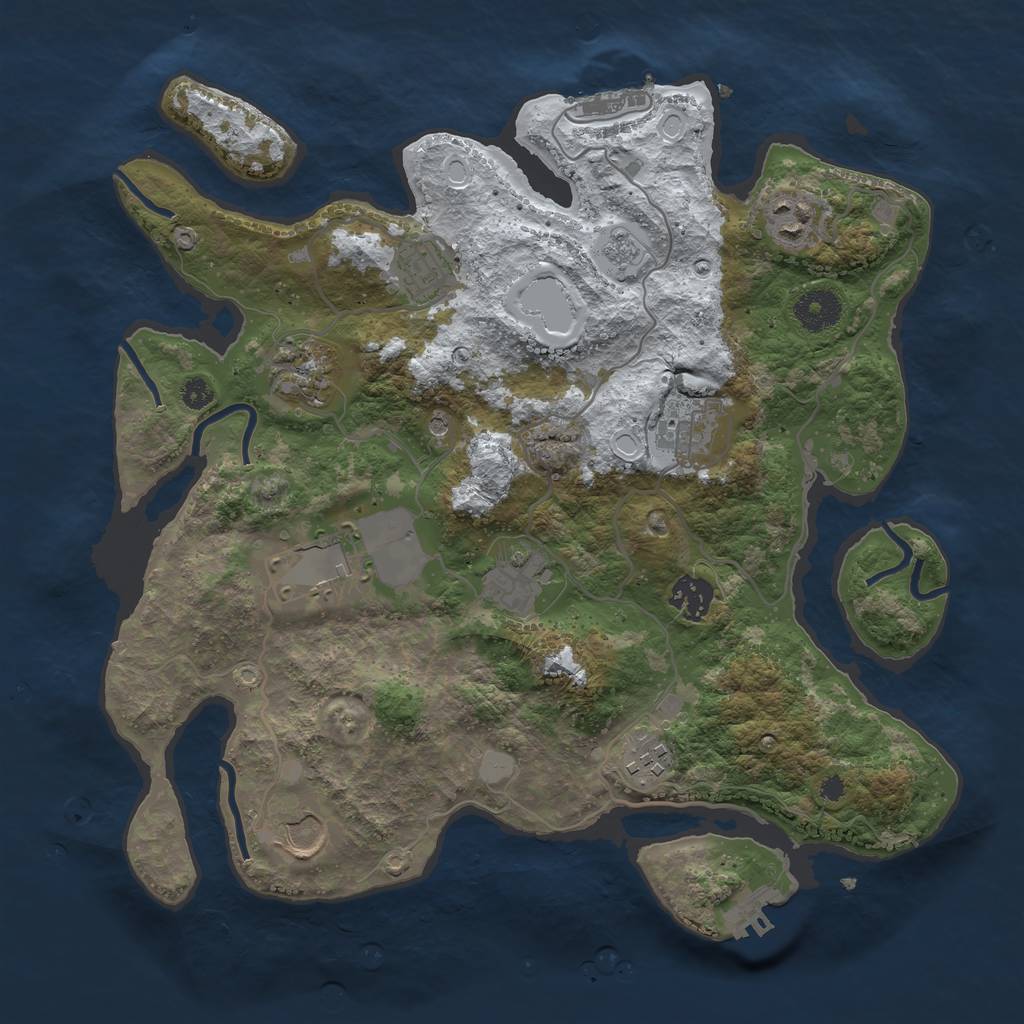 Rust Map: Procedural Map, Size: 3501, Seed: 17788, 18 Monuments