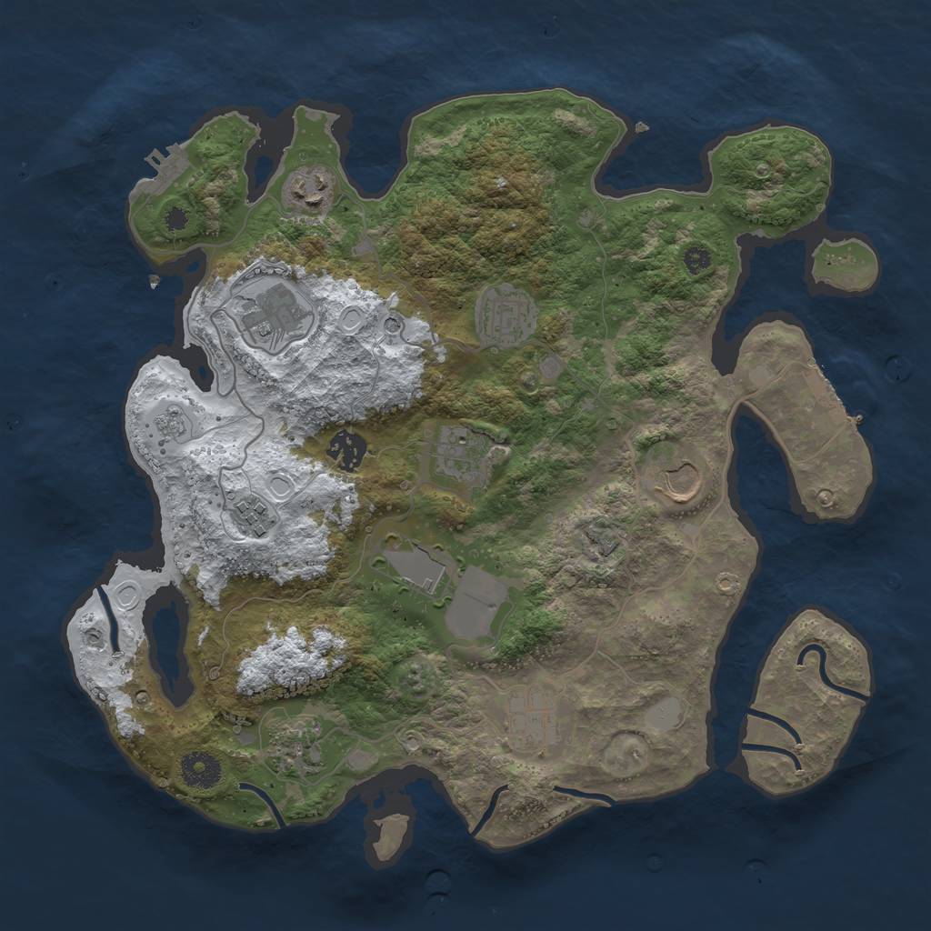Rust Map: Procedural Map, Size: 3550, Seed: 940594, 19 Monuments