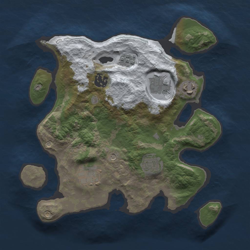 Rust Map: Barren, Size: 2700, Seed: 557, 9 Monuments