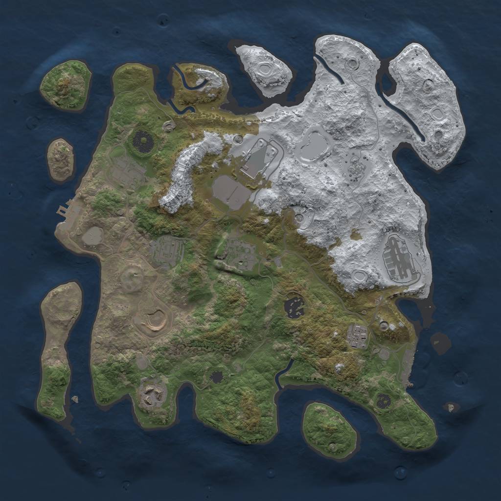 Rust Map: Procedural Map, Size: 3500, Seed: 153, 18 Monuments