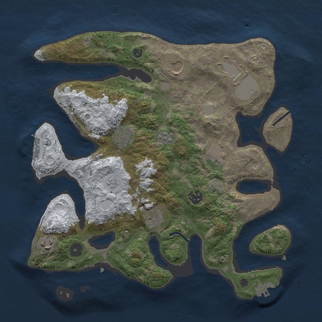 Rust Map: Procedural Map, Size: 3550, Seed: 298092, 17 Monuments