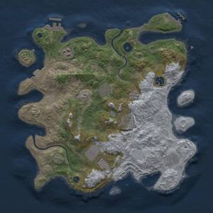 Thumbnail Rust Map: Procedural Map, Size: 3500, Seed: 589547271, 13 Monuments