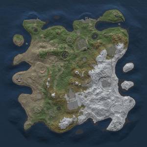 Thumbnail Rust Map: Procedural Map, Size: 3500, Seed: 589547271, 17 Monuments