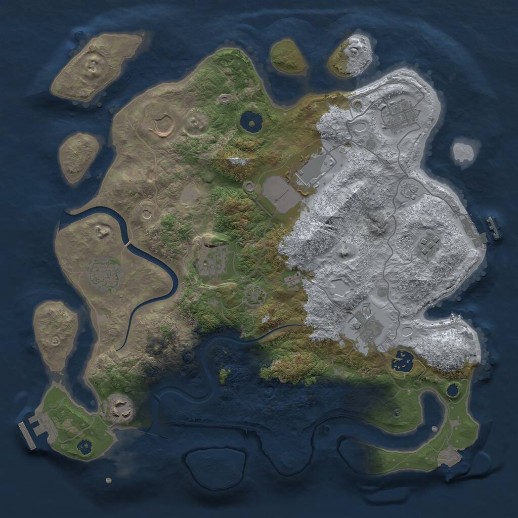 Rust Map: Procedural Map, Size: 3550, Seed: 915428, 15 Monuments