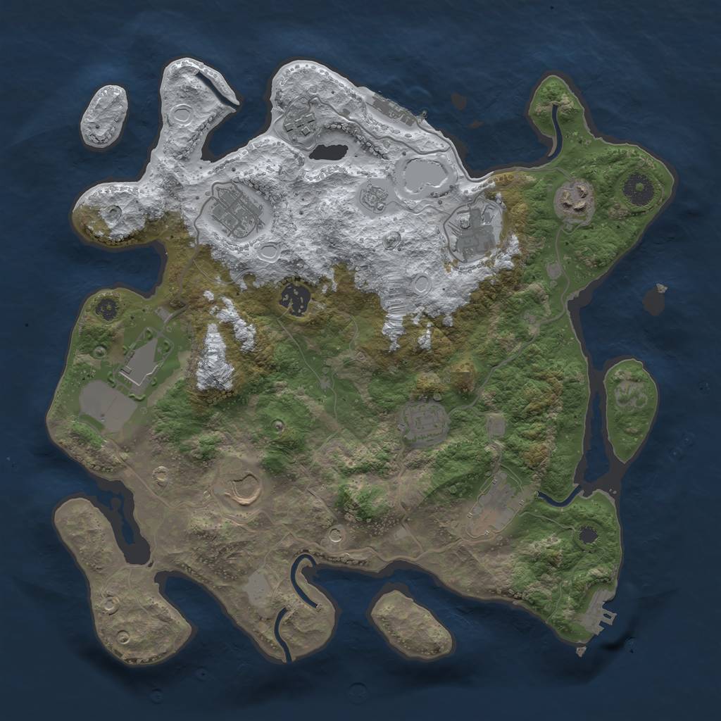 Rust Map: Procedural Map, Size: 3500, Seed: 367313699, 18 Monuments