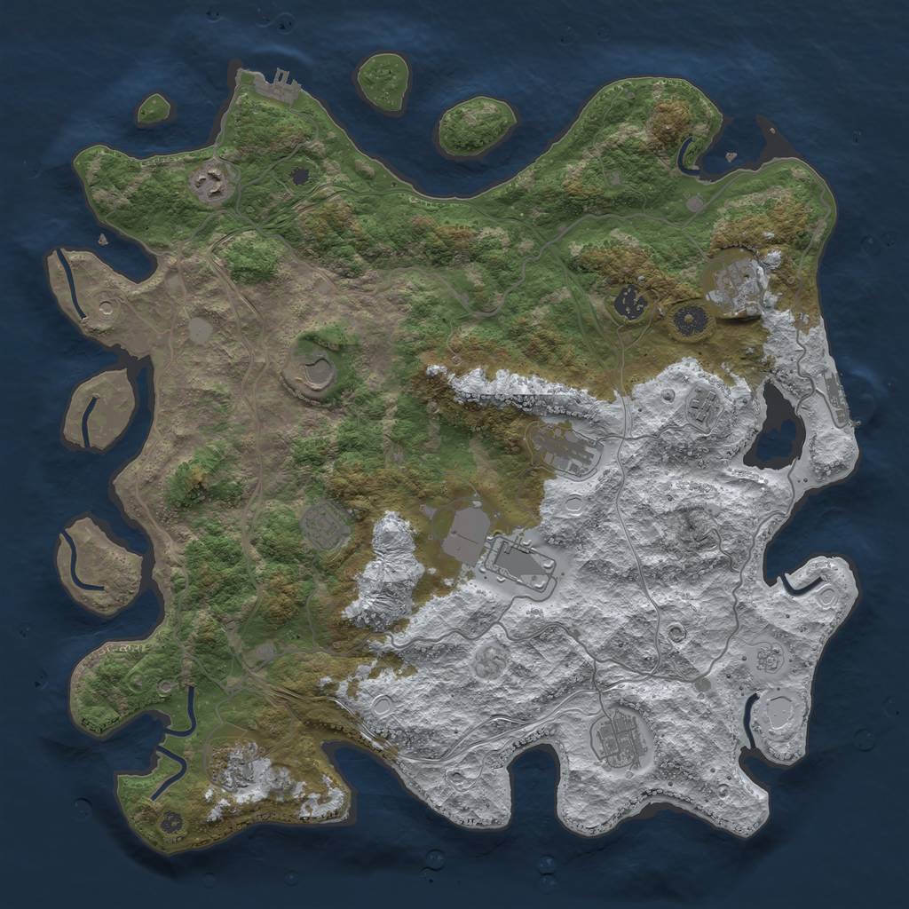 Rust Map: Procedural Map, Size: 4250, Seed: 2089952583, 19 Monuments