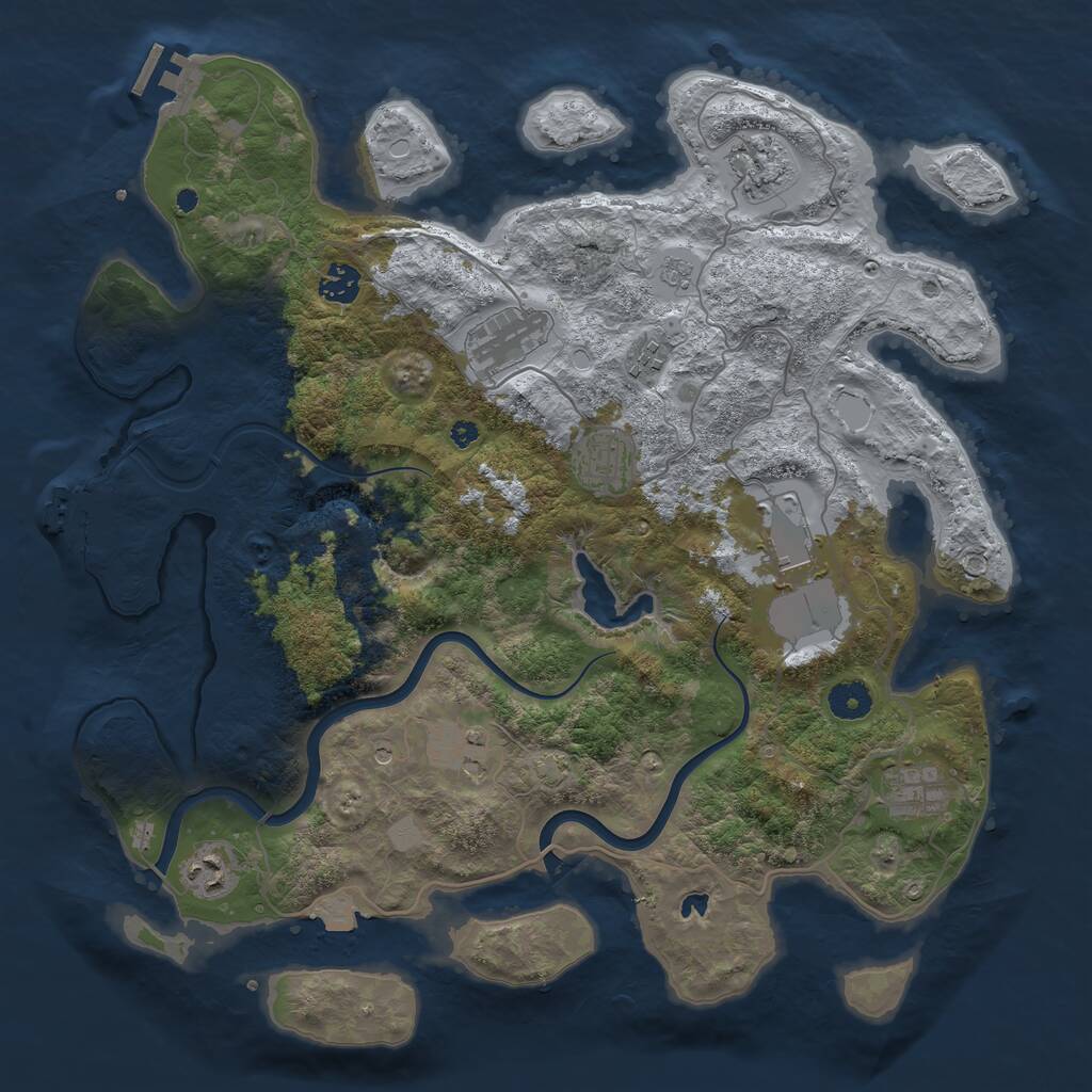 Rust Map: Procedural Map, Size: 4000, Seed: 762602, 15 Monuments
