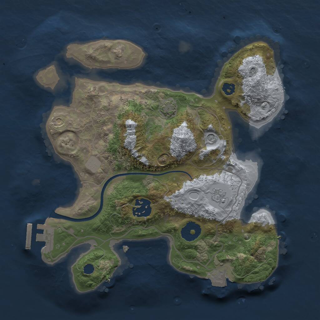 Rust Map: Procedural Map, Size: 2500, Seed: 78413518, 6 Monuments