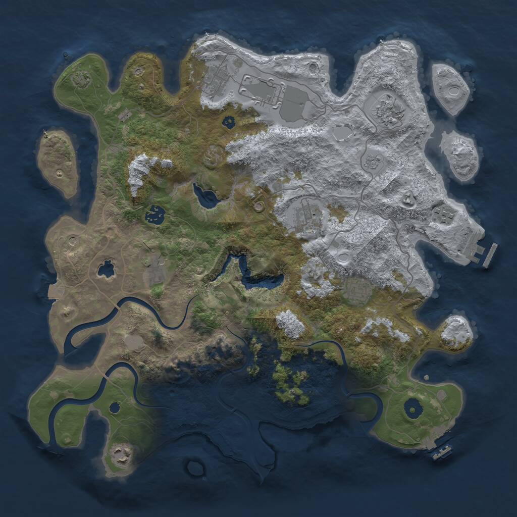 Rust Map: Procedural Map, Size: 4000, Seed: 510682, 15 Monuments