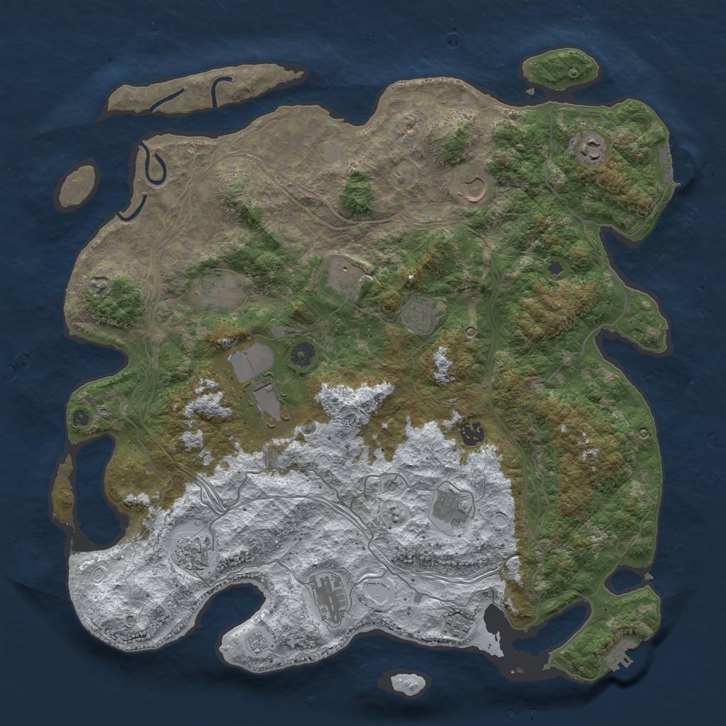Rust Map: Procedural Map, Size: 4500, Seed: 1518896854, 20 Monuments
