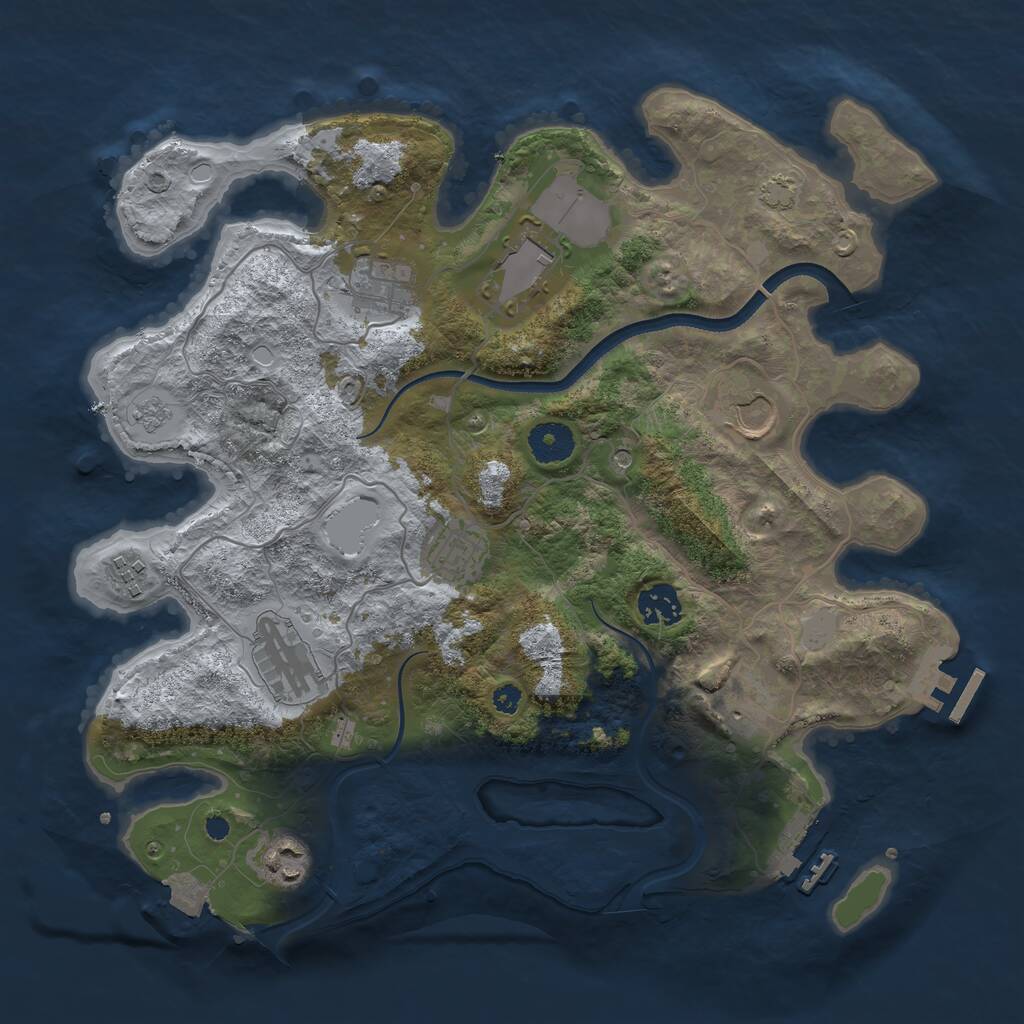 Rust Map: Procedural Map, Size: 3550, Seed: 817486, 15 Monuments