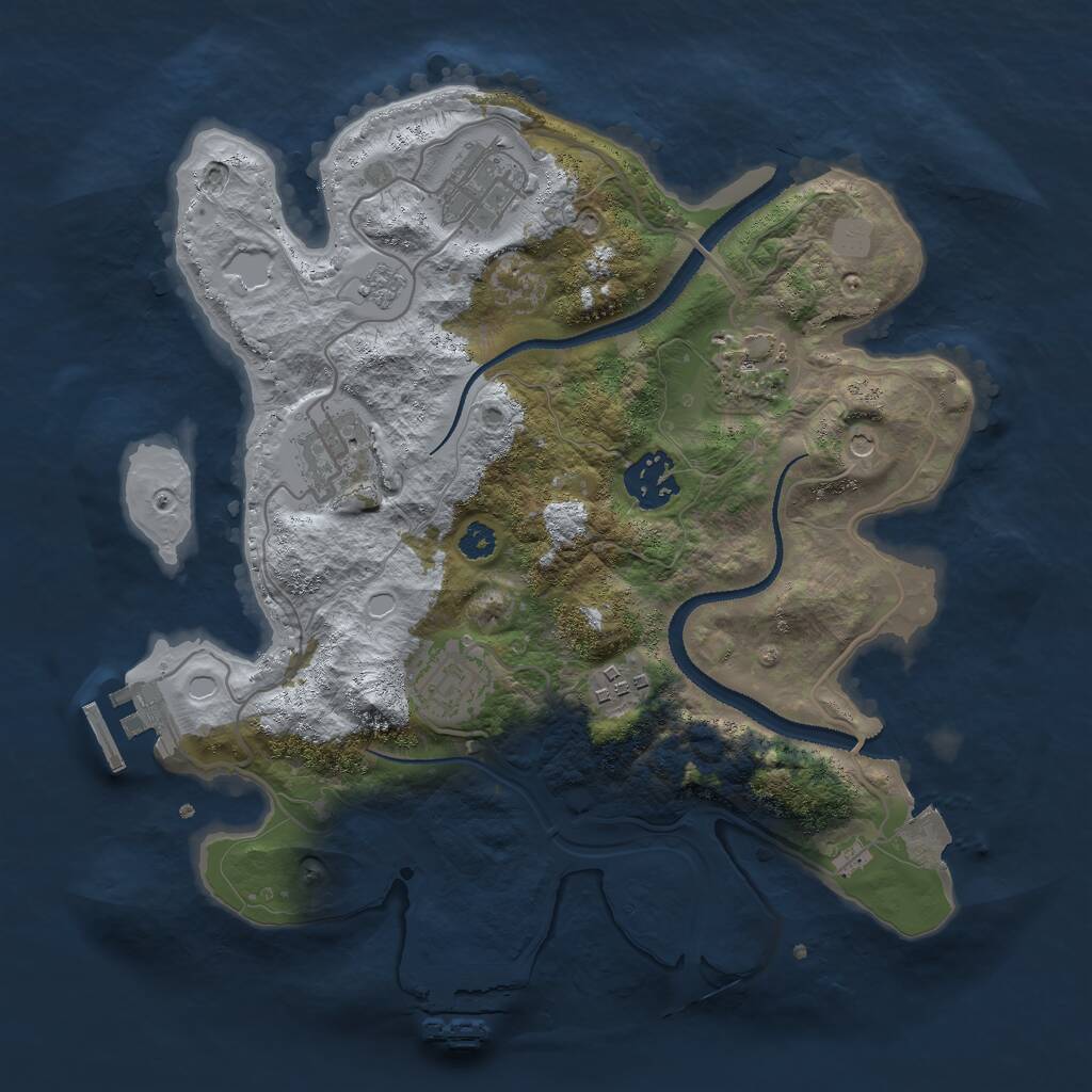 Rust Map: Procedural Map, Size: 3000, Seed: 632661527, 11 Monuments