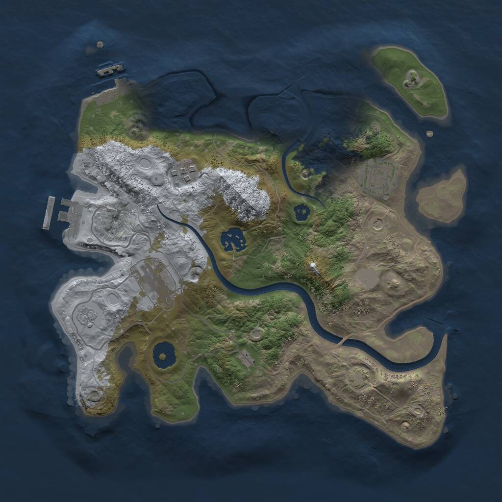 Rust Map: Procedural Map, Size: 3000, Seed: 45826, 10 Monuments