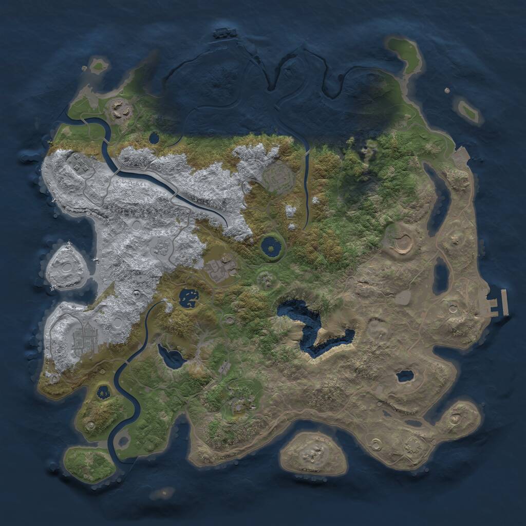 Rust Map: Procedural Map, Size: 4000, Seed: 300300587, 14 Monuments