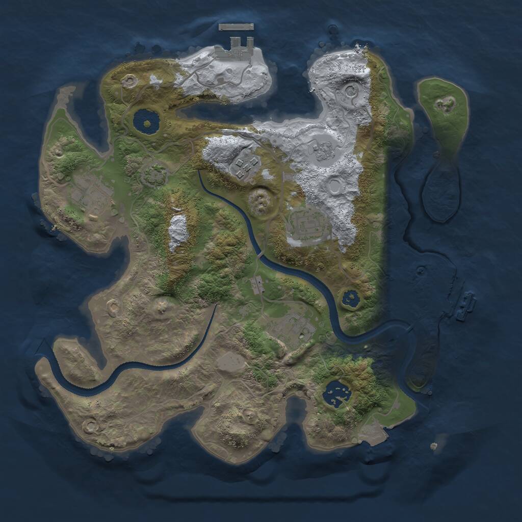 Rust Map: Procedural Map, Size: 3000, Seed: 263, 11 Monuments