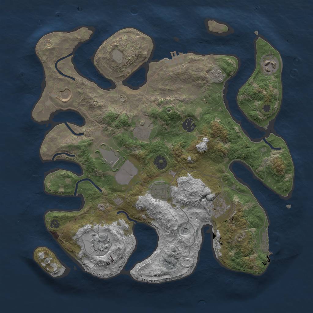 Rust Map: Procedural Map, Size: 3500, Seed: 5676787, 17 Monuments
